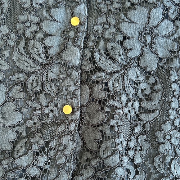 Joie Frayda Forest Green Lace Top L - Picture 7 of 11